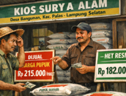Harga Melambung hingga Rp215 Ribu, Kios Pupuk Subsidi di Palas Jadi Sorotan