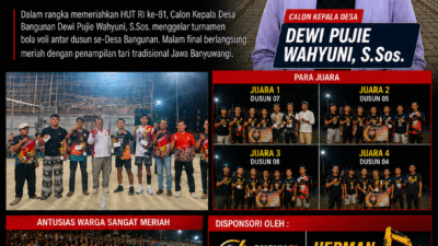 SEMARAK HUT RI KE-81 DI DESA BANGUNAN: FINAL BOLA VOLI ANTAR DUSUN BERLANGSUNG MERIAH, SENI TRADISIONAL BANYUWANGI TURUT MEMUKAU WARGA