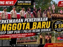 BREAKING NEWS : Perkemahan Penerimaan Anggota Baru Gudep SMP PGRI 1 Palas Resmi Dibuka, Diikuti Siswa dari Lima SD di Kecamatan Palas