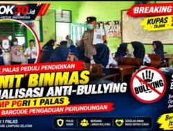 BREAKING NEWS | CEGAH BULLYING DI SEKOLAH.                                                                    Kanit Binmas Polsek Palas Sosialisasikan Anti-Perundungan di SMP PGRI 1 Palas, Barcode Pengaduan Dipasang