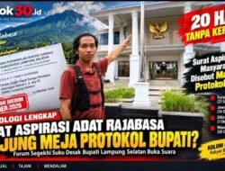 20 Hari Tanpa Kepastian! Surat Aspirasi Adat Rajabasa Disebut Berada di Protokol Bupati